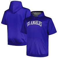 Profile Los Angeles Dodgers Big  Tall Contrast Short Sleeve Pullover Hoodie