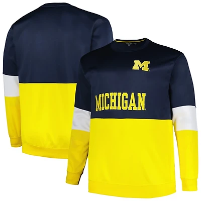 Profile Michigan Wolverines Big  Tall Fleece Pullover Sweatshirt