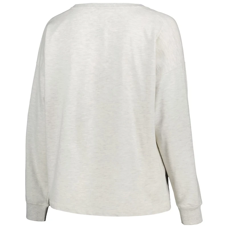 Profile Michigan Wolverines Plus Distressed Arch Over Logo Neutral Boxy Pullover Sweatshirt