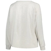 Profile Michigan Wolverines Plus Distressed Arch Over Logo Neutral Boxy Pullover Sweatshirt