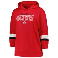 Profile Ohio State Buckeyes Plus Badge Bridge Stripe Pullover Hoodie