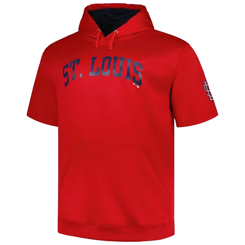 Profile St Louis Cardinals Big  Tall Contrast Short Sleeve Pullover Hoodie