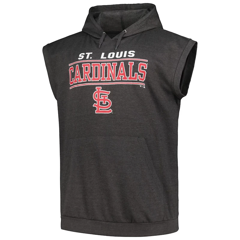 Profile St Louis Cardinals Big  Tall Muscle Sleeveless Pullover Hoodie
