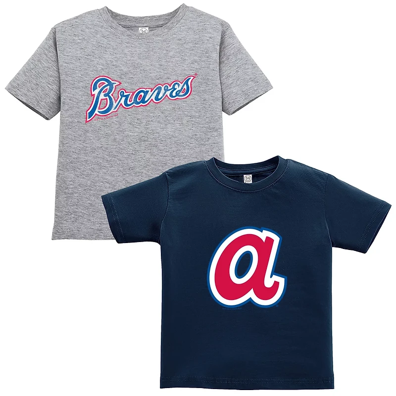 Soft as a Grape Gray Atlanta Braves Cooperstown Collection Two-Pack T-Shirt Set