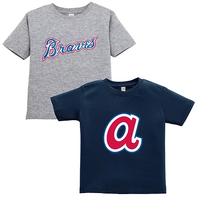 Soft as a Grape Gray Atlanta Braves Cooperstown Collection Two-Pack T-Shirt Set