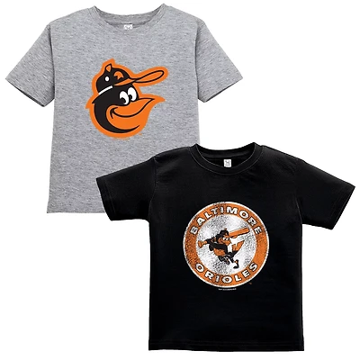 Soft as a Grape Gray Baltimore Orioles Cooperstown Collection Two-Pack T-Shirt Set