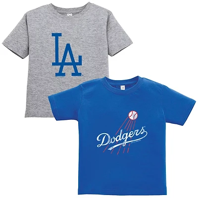 Soft as a Grape Gray Los Angeles Dodgers Cooperstown Collection Two-Pack T-Shirt Set