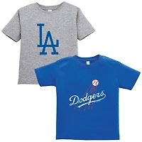 Soft as a Grape Gray Los Angeles Dodgers Cooperstown Collection Two-Pack T-Shirt Set