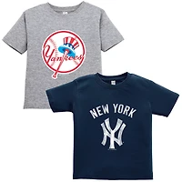 Soft as a Grape Gray New York Yankees Cooperstown Collection Two-Pack T-Shirt Set