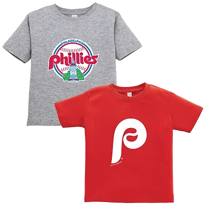 Soft as a Grape Gray Philadelphia Phillies Cooperstown Collection Two-Pack T-Shirt Set