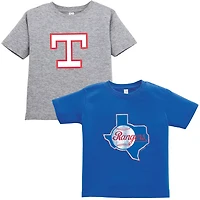 Soft as a Grape Gray Texas Rangers Cooperstown Collection Two-Pack T-Shirt Set