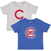 Soft as a Grape Heather Gray Chicago Cubs Cooperstown Collection Two-Pack T-Shirt Set