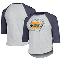 Soft as a Grape Houston Astros Raglan 3 4 Sleeve T-Shirt