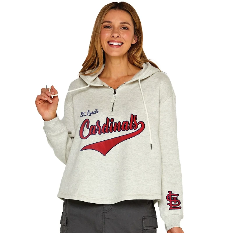 Soft as a Grape St Louis Cardinals Fleece Quarter-Zip Hoodie