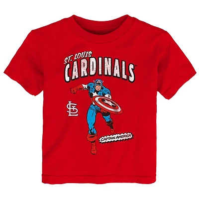 St Louis Cardinals Team Captain America Marvel T-Shirt