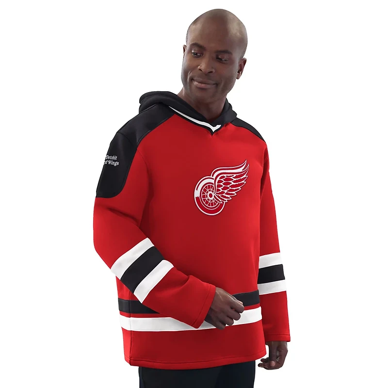 Starter Black Detroit Wings Hockey Pullover Hoodie
