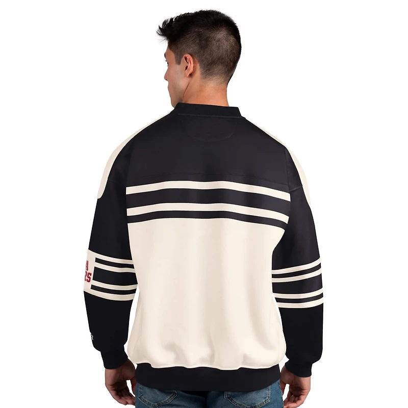 Starter Black Ottawa Senators Defense Fleece Crewneck Pullover Sweatshirt