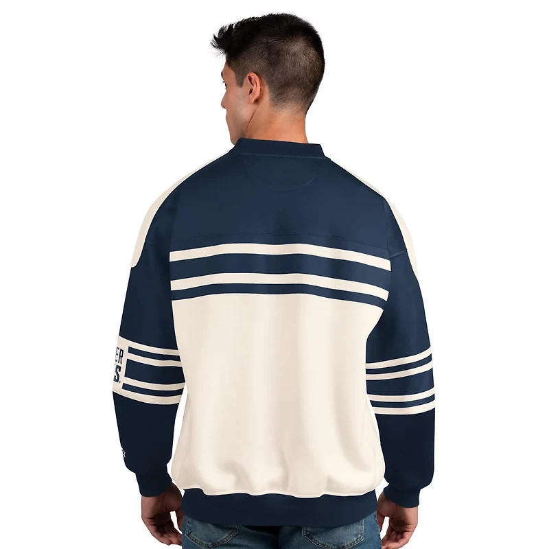 Starter Blue Vancouver Canucks Defense Fleece Crewneck Pullover Sweatshirt