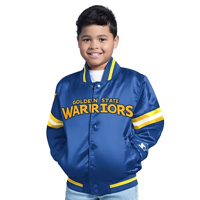 Starter Boys' Golden State Warriors Scrimmage Full Snap Varsity Jacket