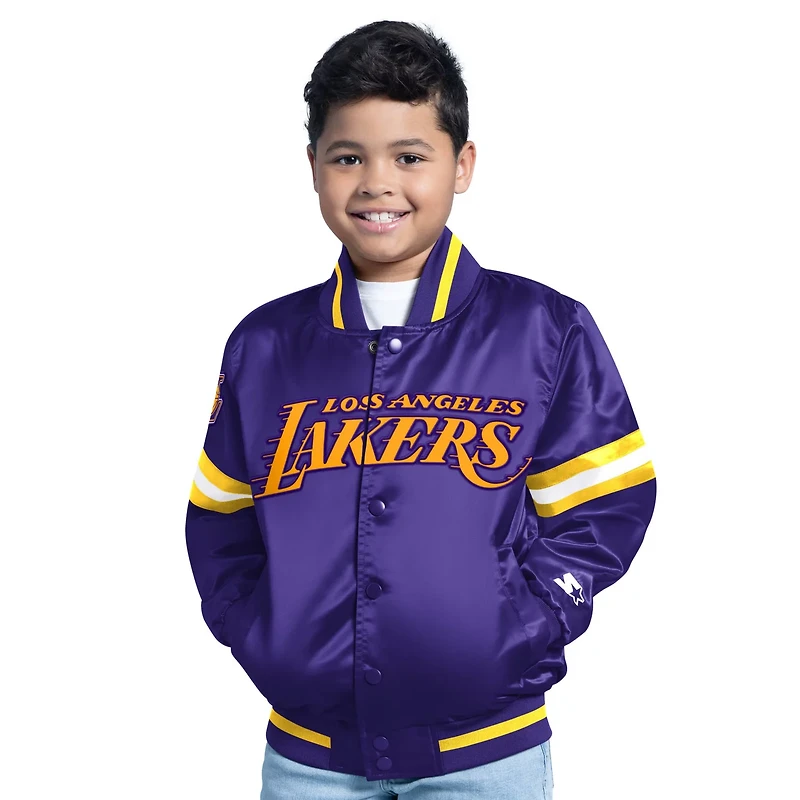 Starter Boys' Los Angeles Lakers Scrimmage Full Snap Varsity Jacket