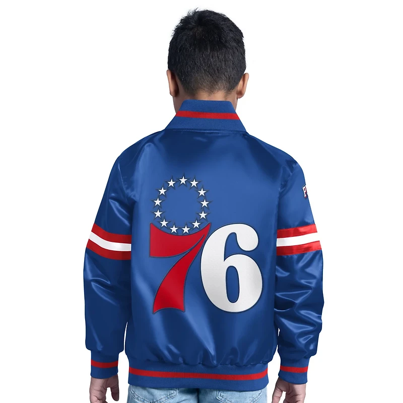Starter Boys' Philadelphia 76ers Scrimmage Full Snap Varsity Jacket