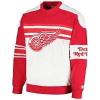 Starter Detroit Red Wings Defense Fleece Crewneck Pullover Sweatshirt