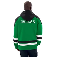 Starter Kelly Black Dallas Stars Hockey Pullover Hoodie