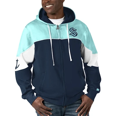 Starter Light Blue Seattle Kraken Power Forward Full-Zip Hoodie