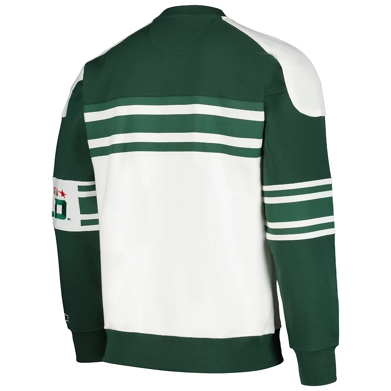 Starter Minnesota Wild Defense Fleece Crewneck Pullover Sweatshirt
