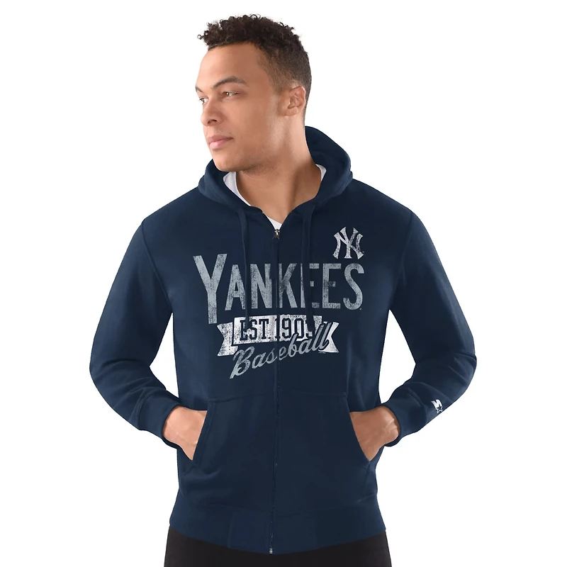 Starter New York Yankees Distressed Full-Zip Hooded Jacket