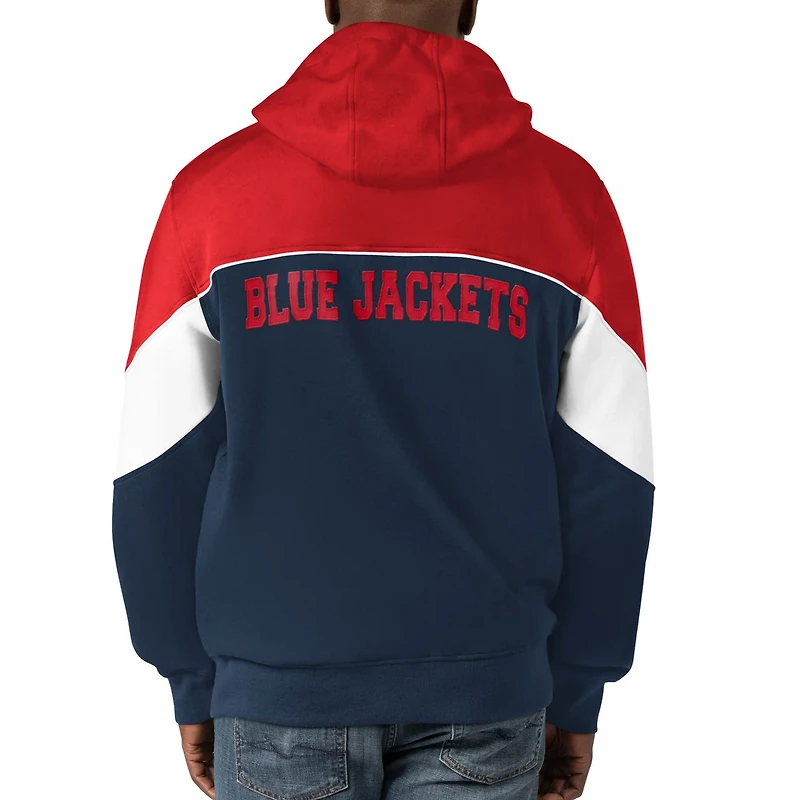 Starter Red Columbus Blue Jackets Power Forward Full-Zip Hoodie