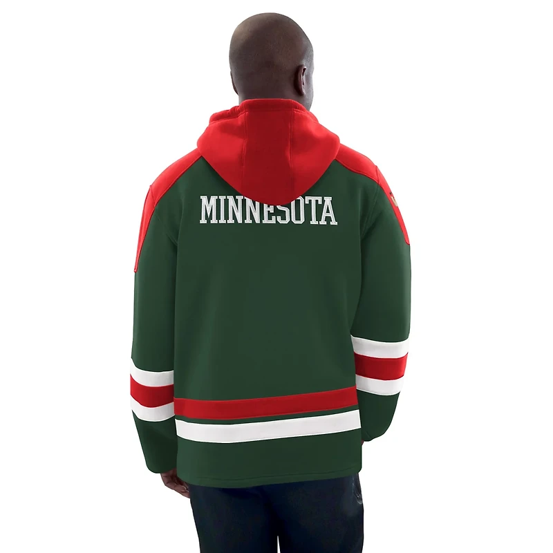 Starter Red Minnesota Wild Hockey Pullover Hoodie