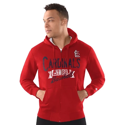 Starter St Louis Cardinals Distressed Full-Zip Hooded Jacket