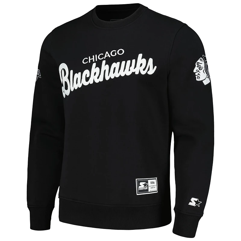 Starter x NHL Ice Chicago hawks Cross Check Pullover Sweatshirt