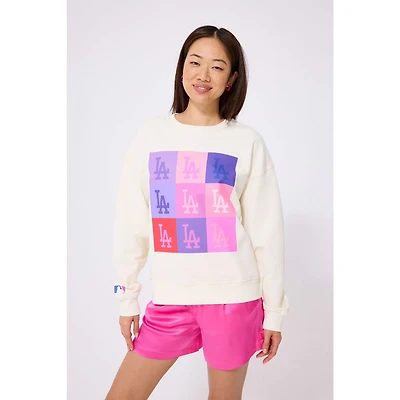 Terez Los Angeles Dodgers Technicolor Oversized Pullover Sweatshirt