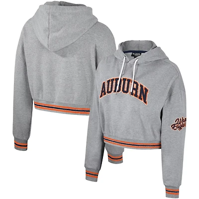 The Wild Collective Auburn Tigers Cropped Shimmer Pullover Hoodie