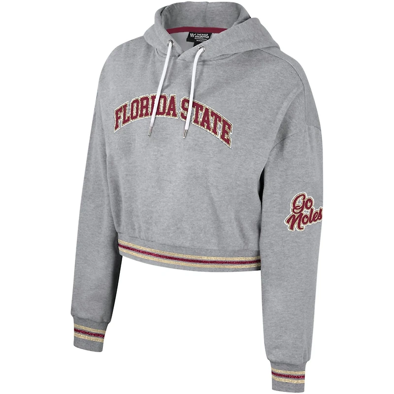 The Wild Collective Florida State Seminoles Cropped Shimmer Pullover Hoodie