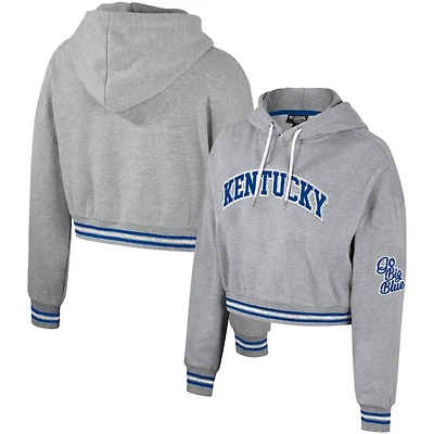 The Wild Collective Kentucky Wildcats Cropped Shimmer Pullover Hoodie