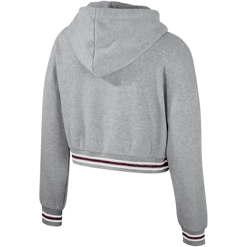 The Wild Collective Texas AM Aggies Cropped Shimmer Pullover Hoodie