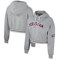 The Wild Collective Texas AM Aggies Cropped Shimmer Pullover Hoodie