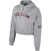 The Wild Collective Texas AM Aggies Cropped Shimmer Pullover Hoodie