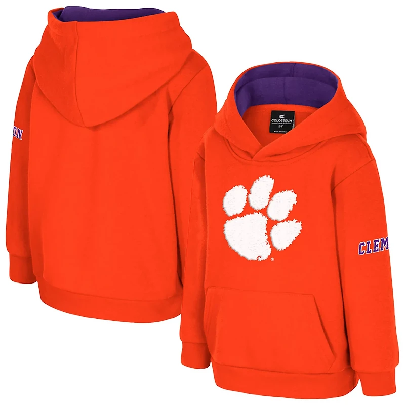 Toddler Colosseum Clemson Tigers Big Logo Volume Fleece Pullover Hoodie