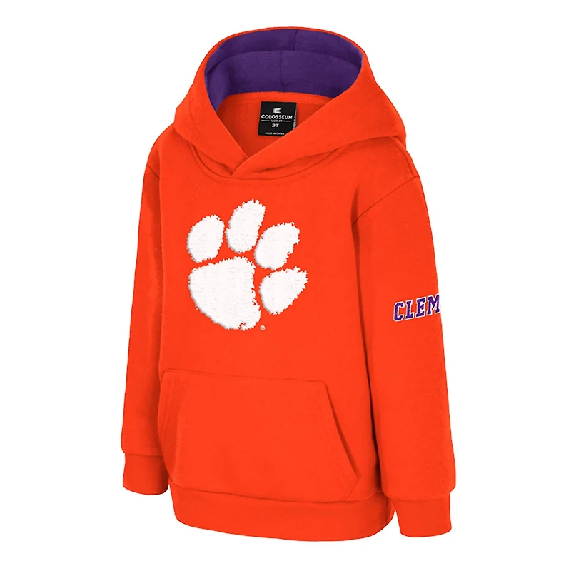 Toddler Colosseum Clemson Tigers Big Logo Volume Fleece Pullover Hoodie