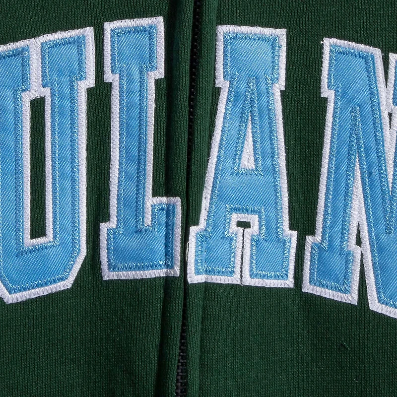 Tulane Wave Arched Name Full-Zip Hoodie