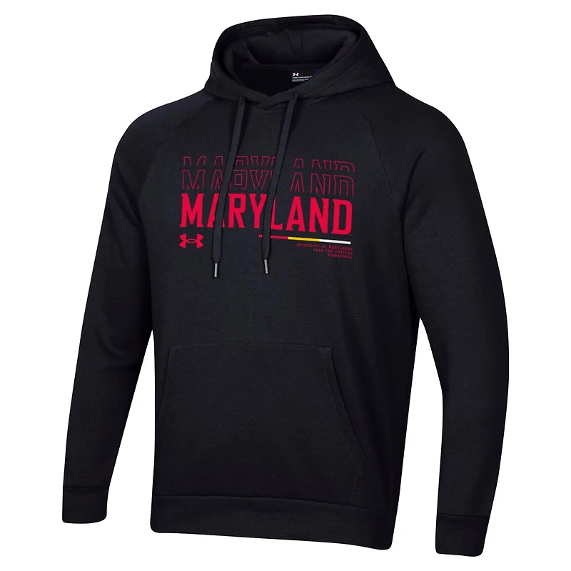 Under Armour Maryland Terrapins 2024 Sideline Wordmark Rival Pullover Hoodie