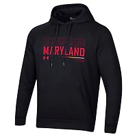 Under Armour Maryland Terrapins 2024 Sideline Wordmark Rival Pullover Hoodie