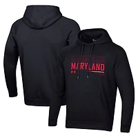 Under Armour Maryland Terrapins 2024 Sideline Wordmark Rival Pullover Hoodie