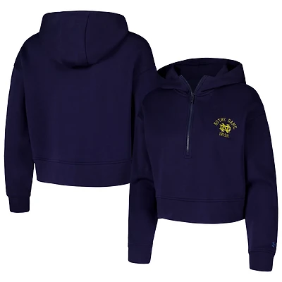 Under Armour Notre Dame Fighting Irish Inline Modest Cropped Half-Zip Hoodie