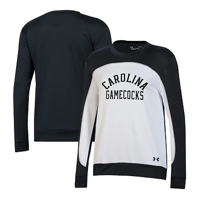 Under Armour White South Carolina Gamecocks Colorblock Pullover Sweatshirt