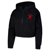 Under Armour Wisconsin Badgers Inline Modest Cropped Half-Zip Hoodie